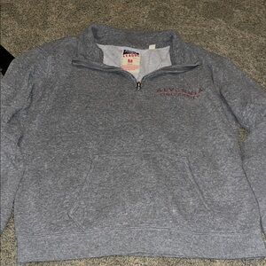 League Alvernia University Gray Zip-Up Sweater